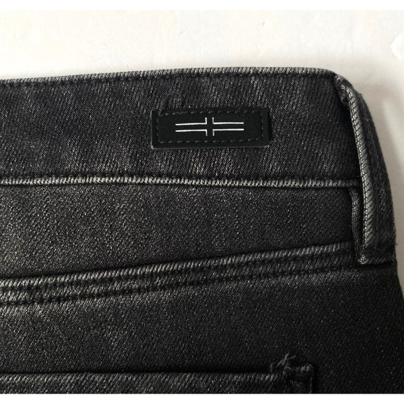 Liverpool Jeans Women 6/28 Cavalier Black The Straight Distressed Raw Frayed Hem - Picture 14 of 16